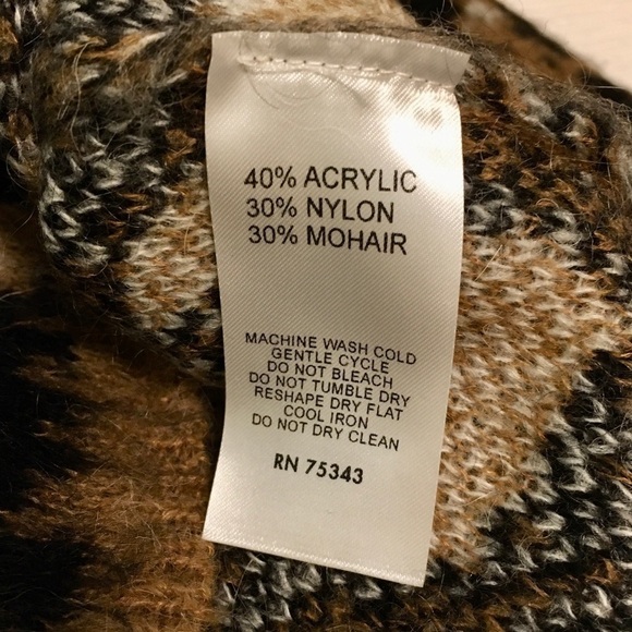 nwt Anthropologie Lineamaglia Italian Mohair Boxy Sweater Leopard Black Tan XS - Picture 12 of 16